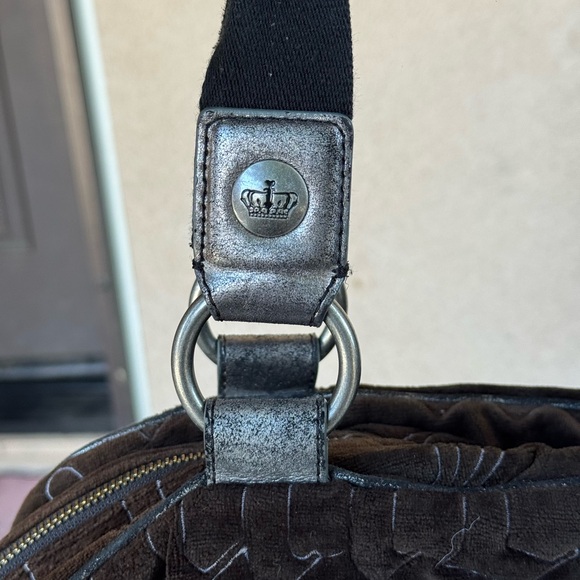 Vintage Juicy Couture Gothic Black Velvet Bag Silver Accents w/ Original Box - Picture 5 of 13